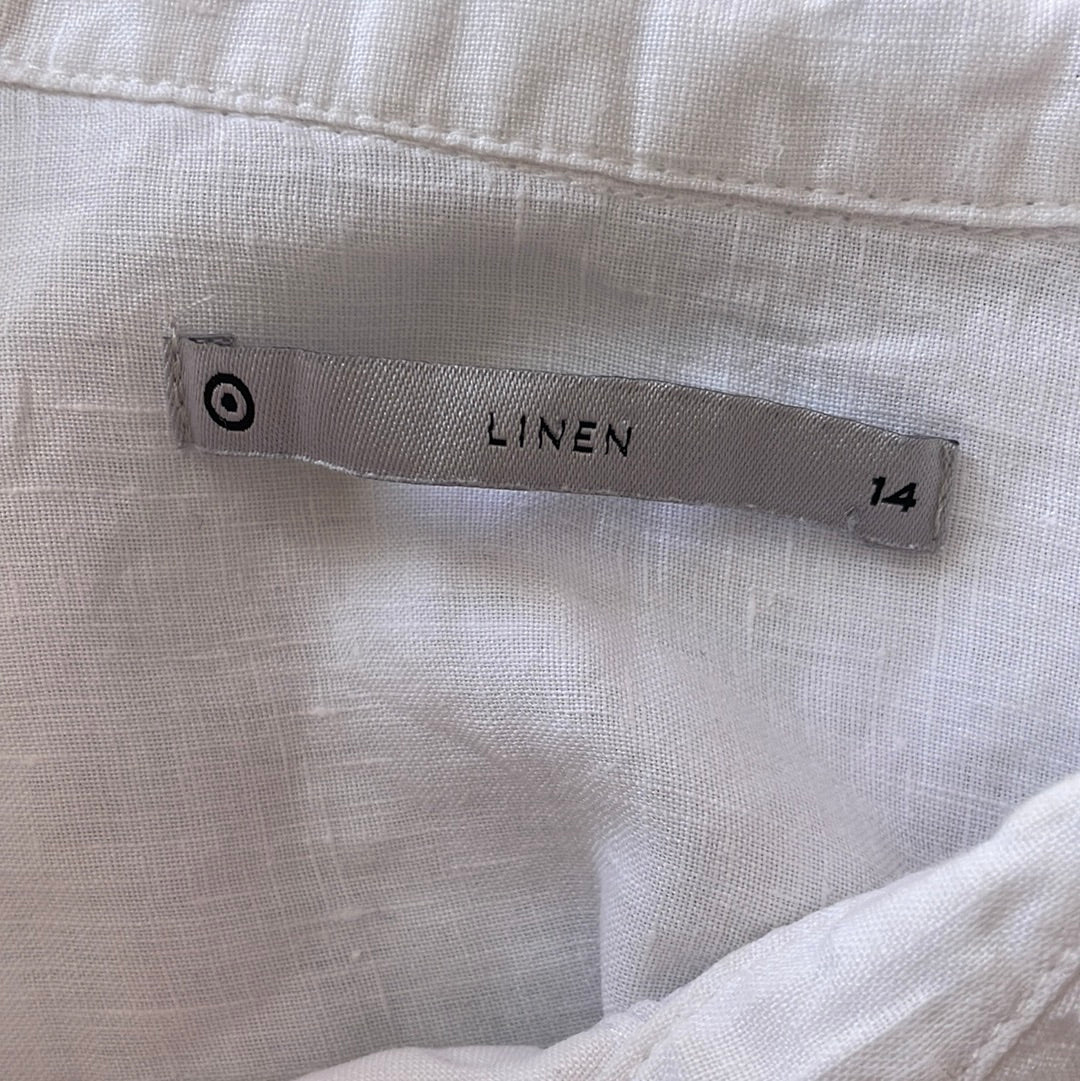 Target | shirt | size 14 | long sleeve | 100% linen