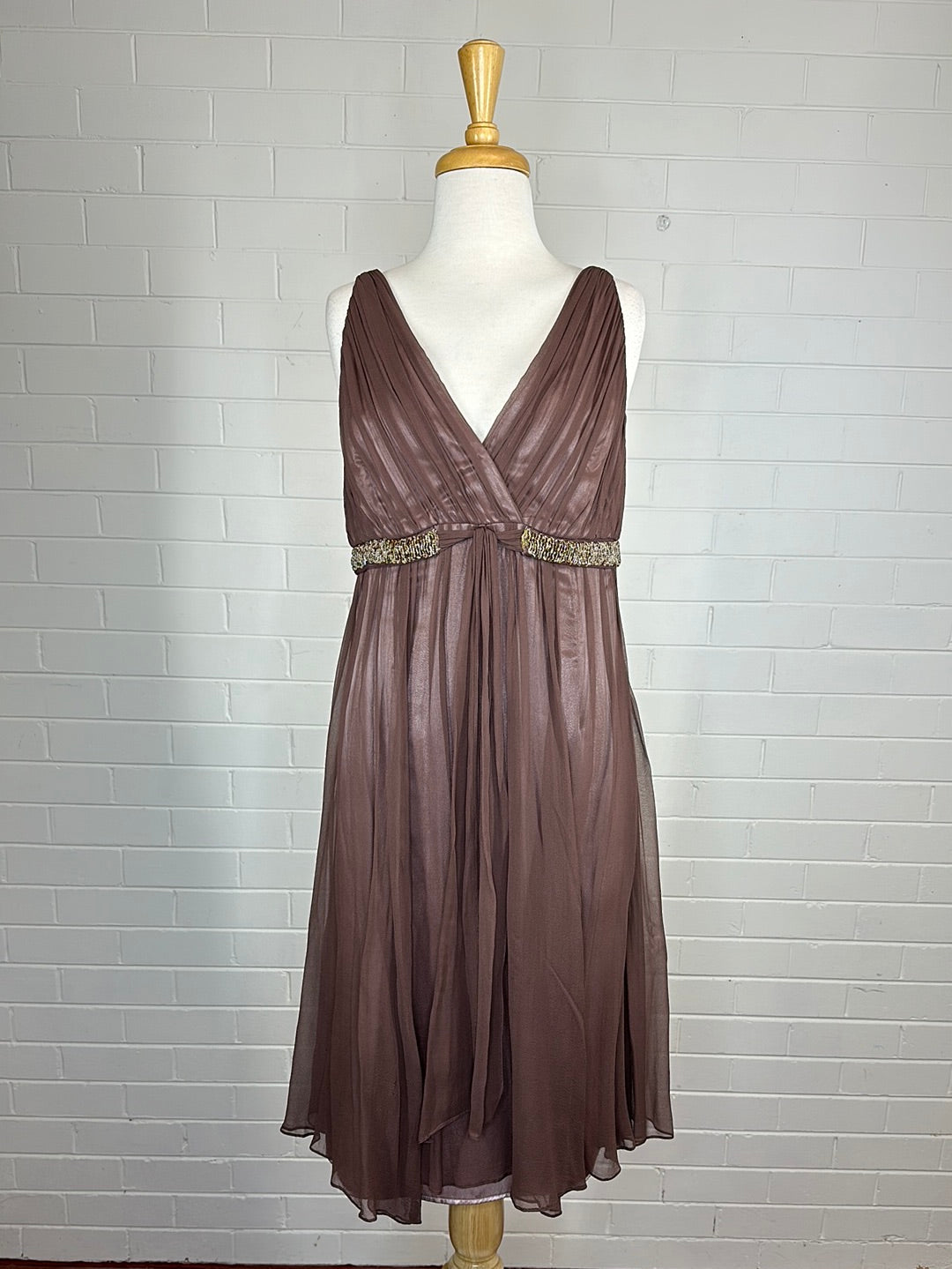 Anthea Crawford | dress | size 12 | midi length | 100% silk