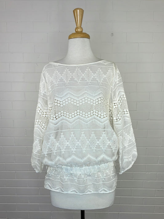 Anne Fontaine | Paris | top | size 12 | three quarter sleeve