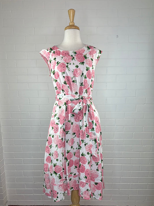 Laura Ashley | UK | dress | size 8 | midi length | linen cotton blend