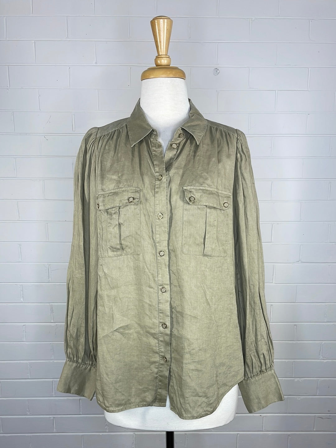 Witchery | shirt | size 12 | long sleeve | 100% linen