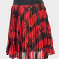 Designer Karen Millen skater skirt in red and black with tartan check and contrasting waistband for office or smart casual wear.