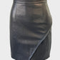 KOOKAI faux wrap skirt in black with contour side flap and narrow waistband for smart casual or evening wear.