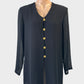 Liz Jordan single breasted jacket in black with sheer sleeves and gold buttons for office or evening wear.