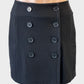 MARCS black wool blend retro 60's hip skirt with button front and welt pockets for smart casual wear.