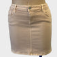Mavi Jeans denim mini skirt in pink dyed denim for resort or smart casual wear.