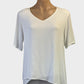 Metalicus overlay top in white crepe for smart casual or resort wear.