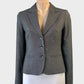 OJAY charcoal tailored jacket with notched collar, welt pockets and button cuffs for office wear.