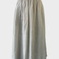 ONE FABLE gathered skirt in grey pure linen with garterised waistband and in-seam pockets for smart casual wear.