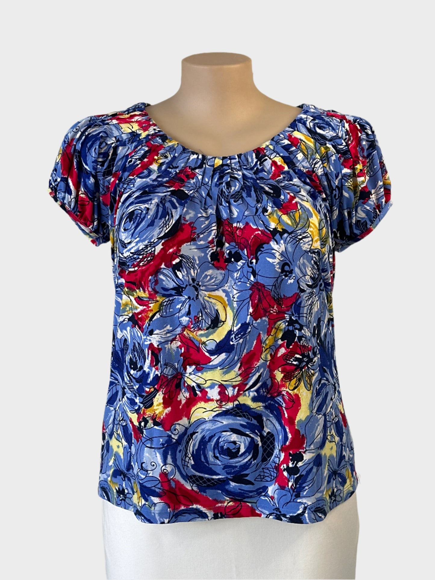 Regatta sleeveless top in blue and red floral print for office or smart casual wear.