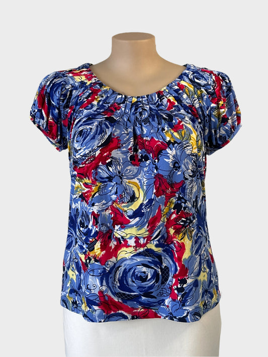 Regatta sleeveless top in blue and red floral print for office or smart casual wear.