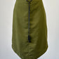 Review green faux suede Native North American inspired skirt with pointed hem for smart casual or office wear.