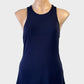 SABA sleeveless top in midnight blue with round neck and racer back with twist straps for evening or smart casual wear.