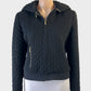 Designer sass & bide charcoal wool bomber jacket with quilted finish, detachable hood and zip front for smart casual wear