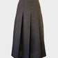 Saturday pleated skirt in mocha wool blend with knife pleats and regular waistband for office wear or smart casual.