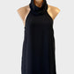 Designer Shona Joy tunic top in black with cowl collar and racer back for smart casual or evening wear.