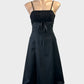 Designer Simona empire waist dress in black with diamante bodice and tulle skirt for evening or formal wear.