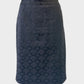 SportEight straight skirt in black geometric jacquard for office wear.