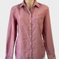 Sportscraft long sleeve pinpoint cotton shirt in dusty rose with patch pocket and shirt tail hem for office or smart casual wear.