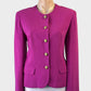 Stitches hot pink vintage 90’s single breasted cardigan jacket with military style buttons for office or special events