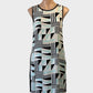 Studio W sleeveless shift dress in black and white geometric print for office or smart casual wear.