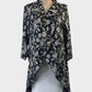 Taking Shape grey and white floral jacquard longline jacket with asymmetric lapels for special events or office wear.