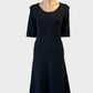 Trenery A-line dress in black knit with scoop neck and flared skirt for office or smart casual wear.