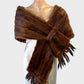 Vintage 30’s fur stole with sculpted shoulders, slip-through front and dark tipped tails for formal or evening wear