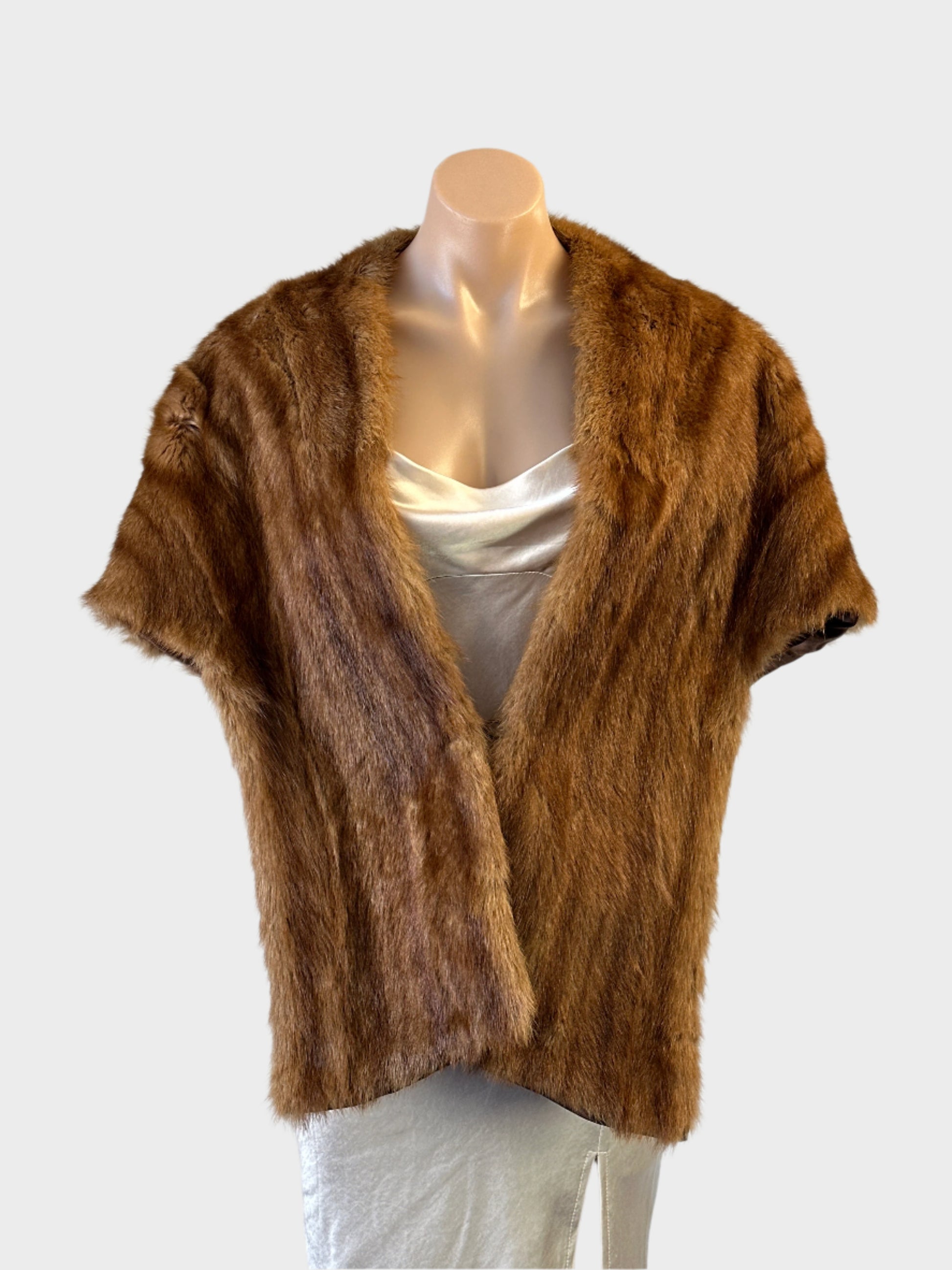 Vintage 60’s fur stole with sculpted shoulders and concealed fastener for formal or evening wear