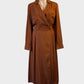 Witchery brown double breasted coat dress with pleated skirt for office or smart casual wear.