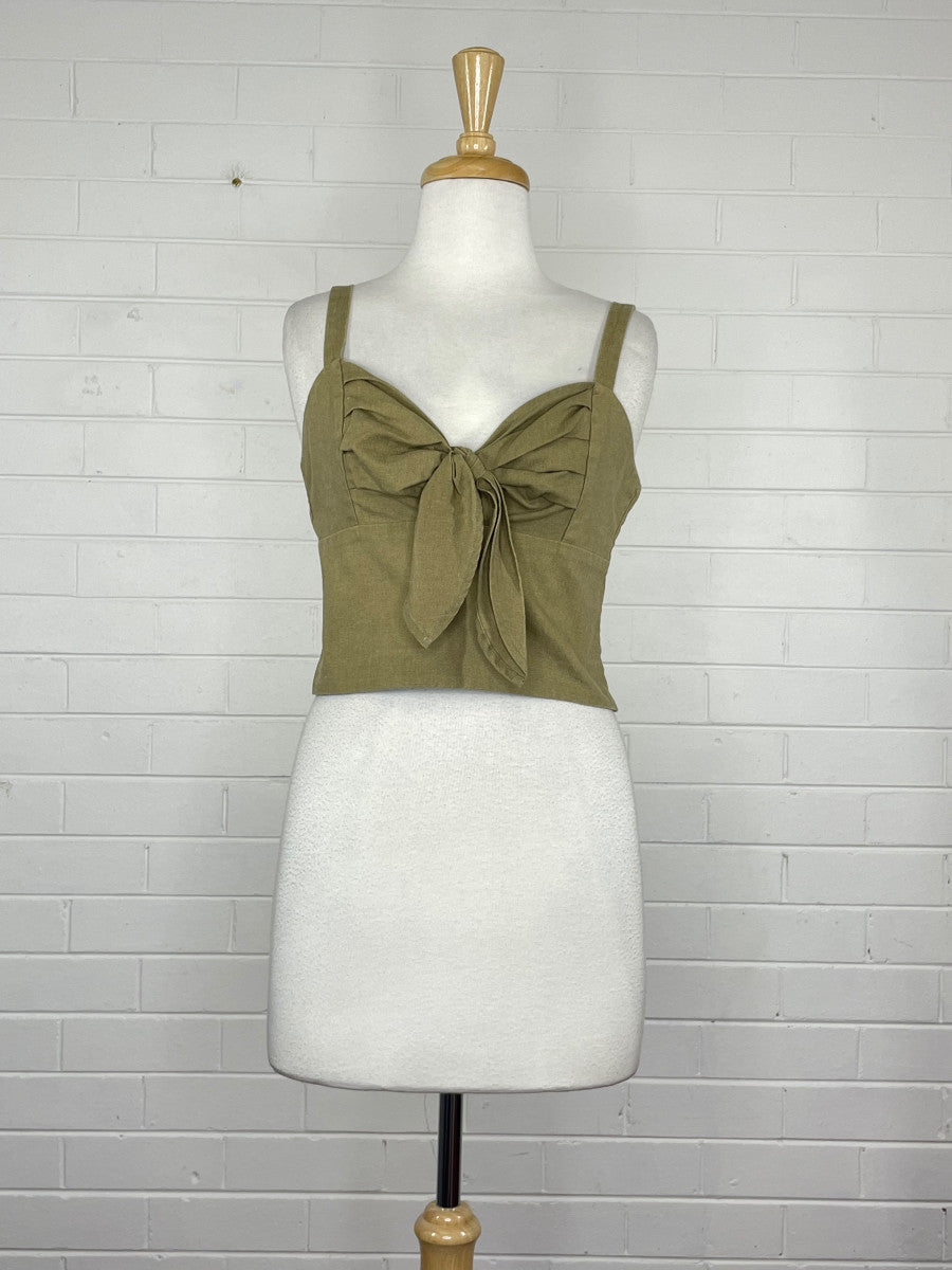 Billions $ Trillions | top | size 8 | sleeveless | cotton linen blend