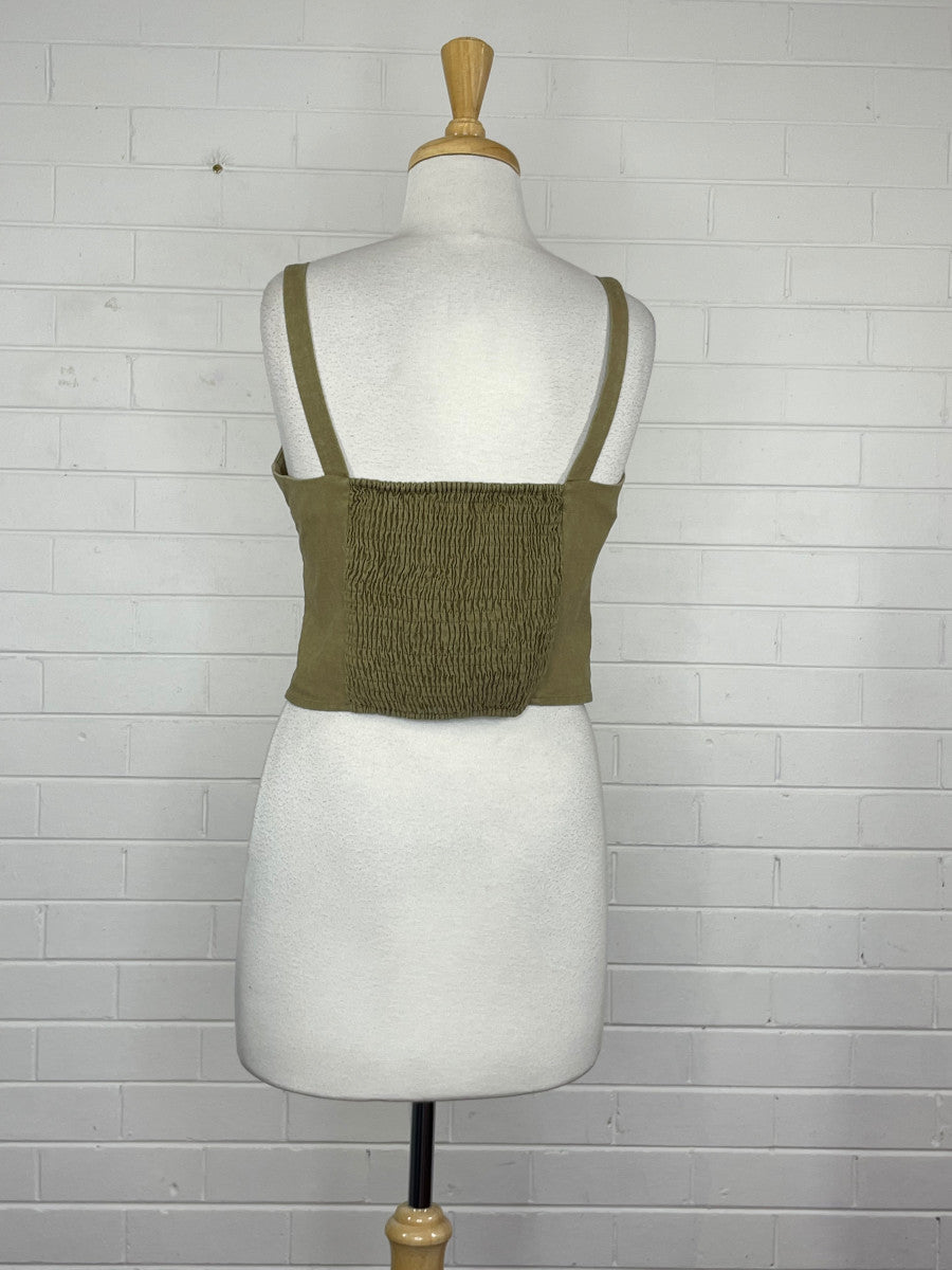 Billions $ Trillions | top | size 8 | sleeveless | cotton linen blend