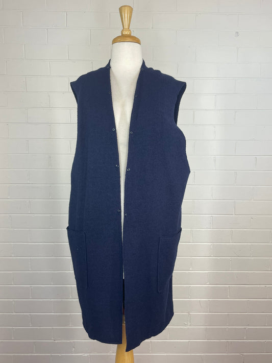 Blue Illusion | vest | size 18 | wool cotton blend