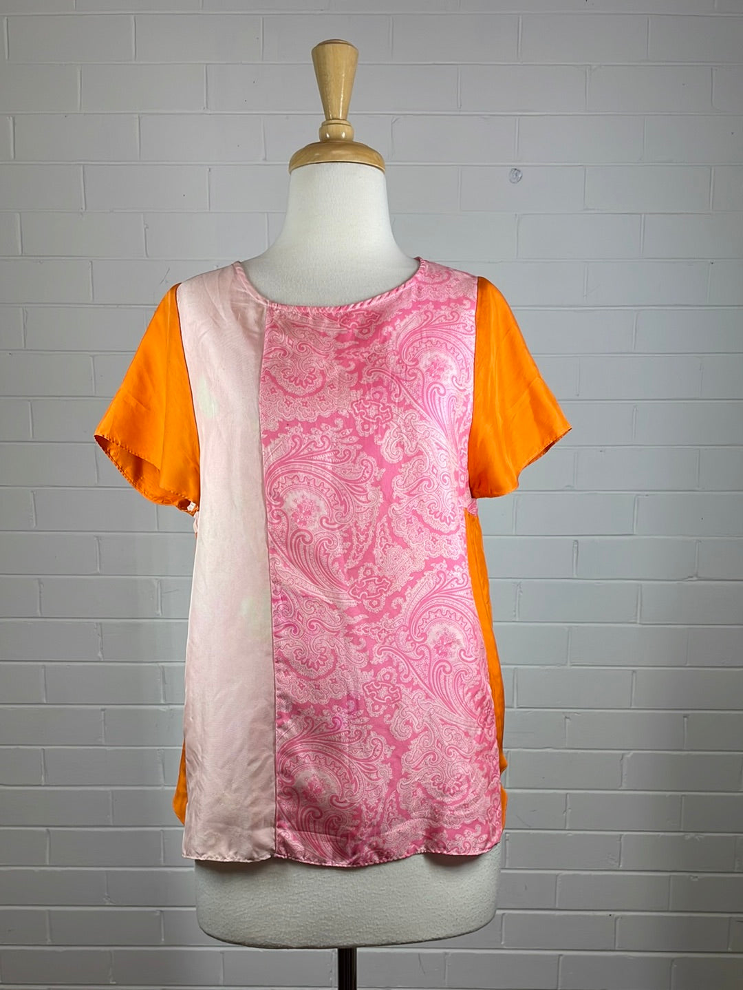 Malene Birger | Denmark | top | size 10 | short sleeve | 100% silk